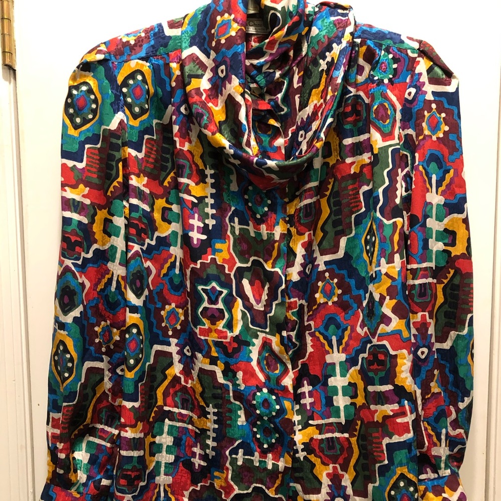 Multicolored La Chine Classic Scarf Blouse